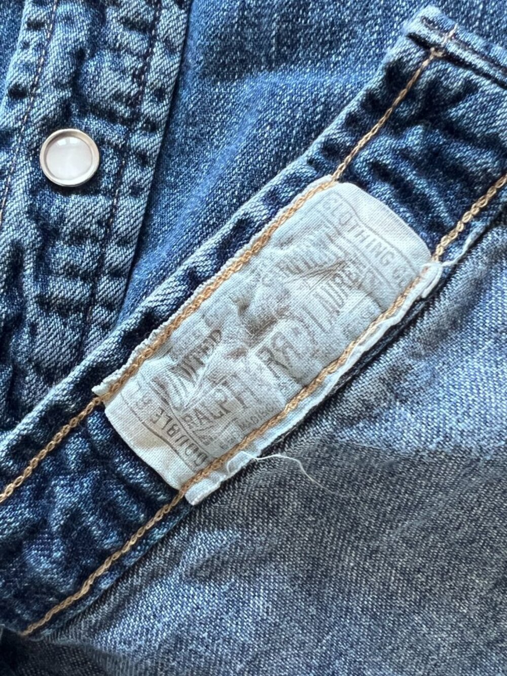 RRL Mens Denim Buffalo Western Workshirt - Picture 10 of 10
